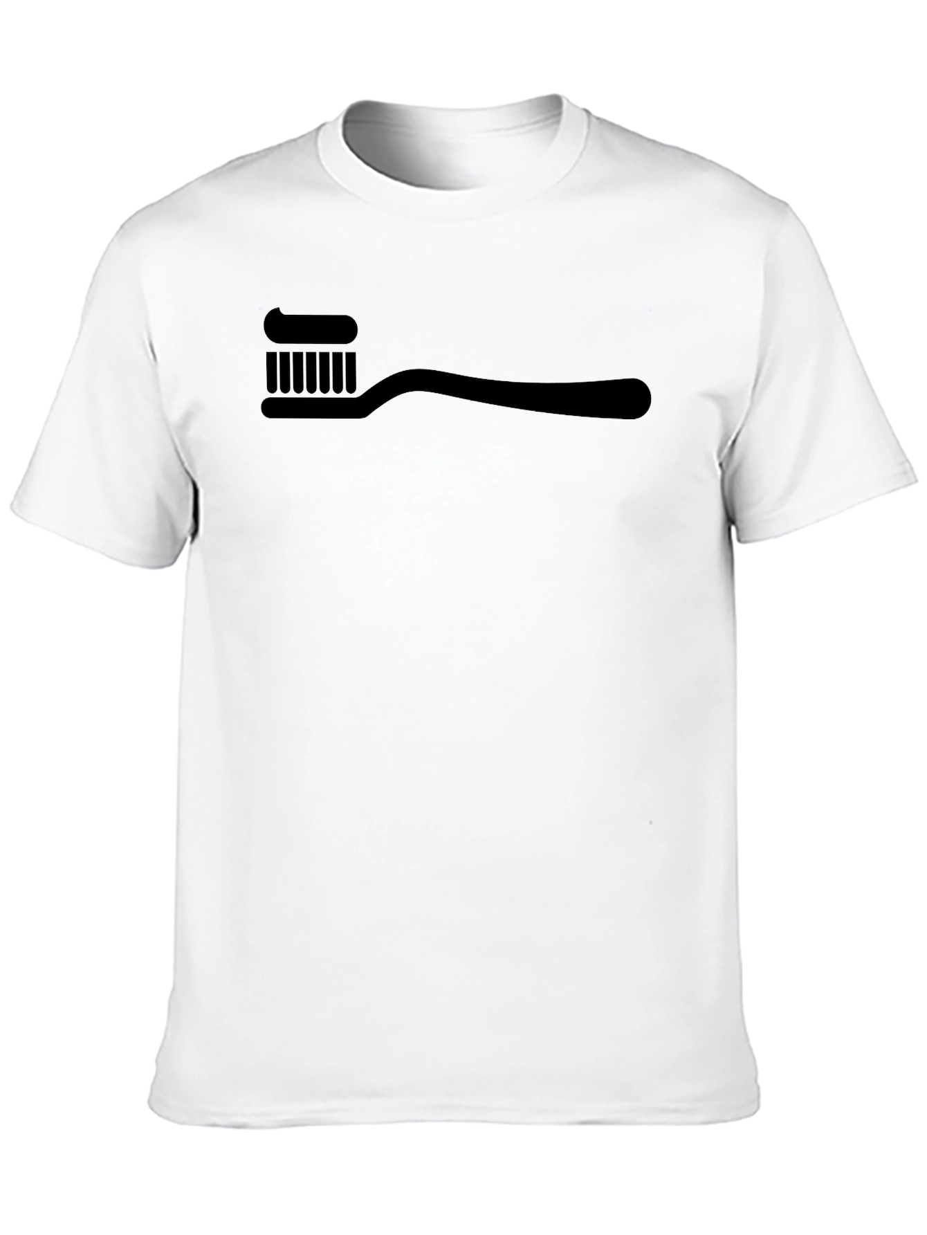 Toothbrush Graphic Tee - Black Cotton Blend