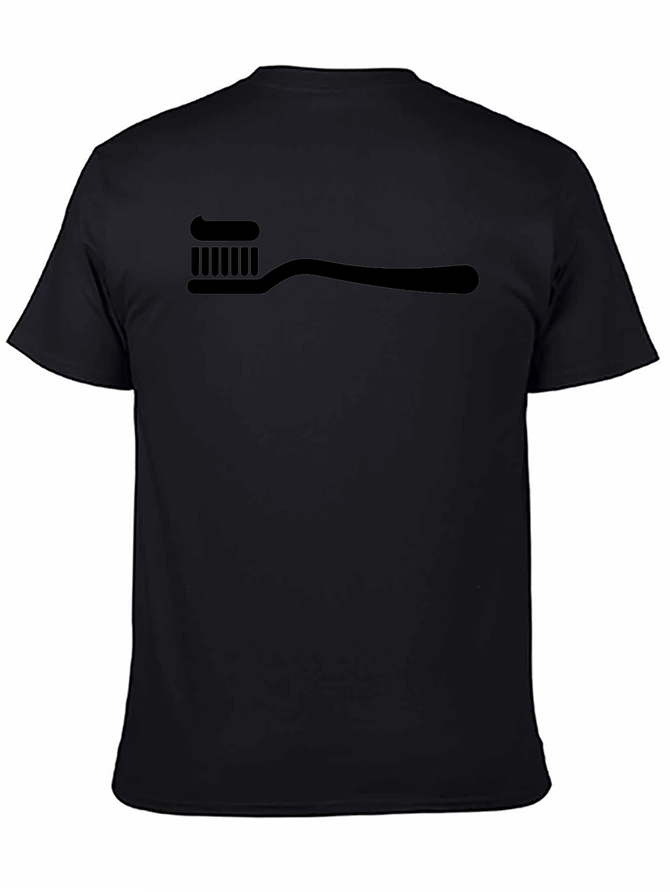 Toothbrush Graphic Tee - Black Cotton Blend