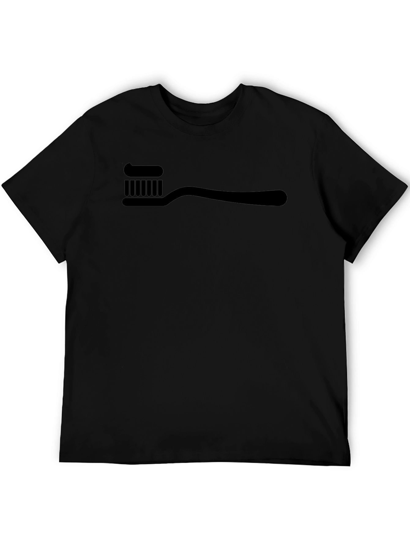Toothbrush Graphic Tee - Black Cotton Blend