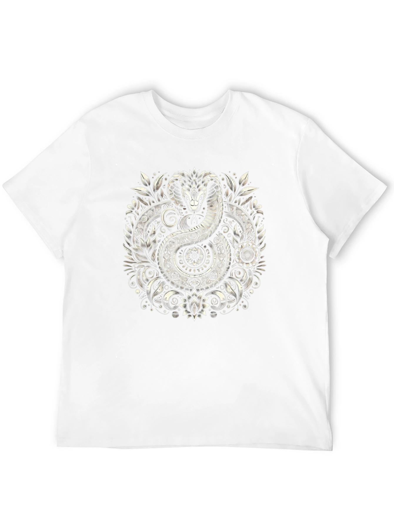 Ornate Snake Graphic Tee - Black