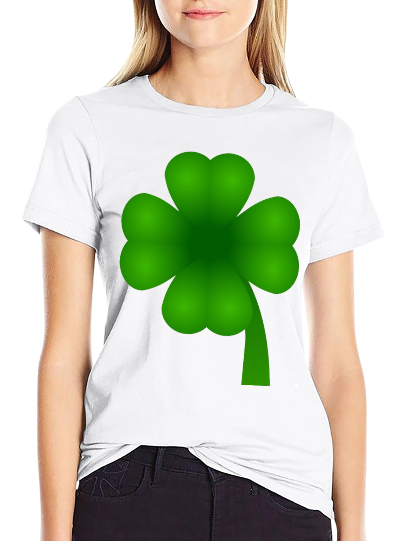 Lucky Four-Leaf Clover Graphic T-Shirt