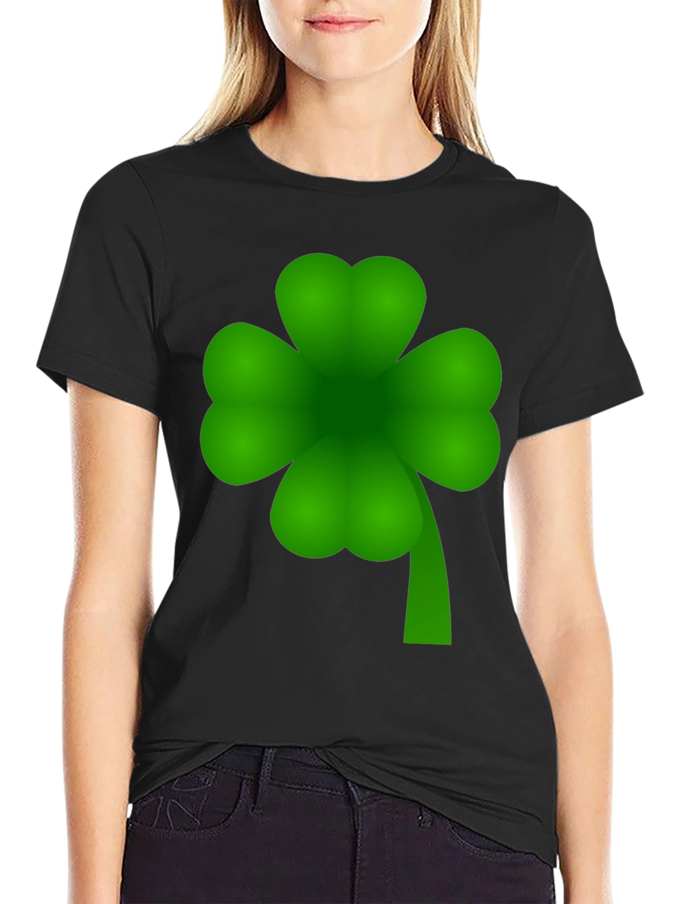 Lucky Four-Leaf Clover Graphic T-Shirt