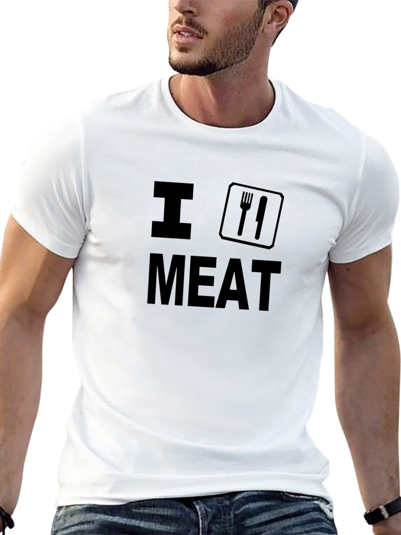 I Love Meat - Black Graphic T-Shirt