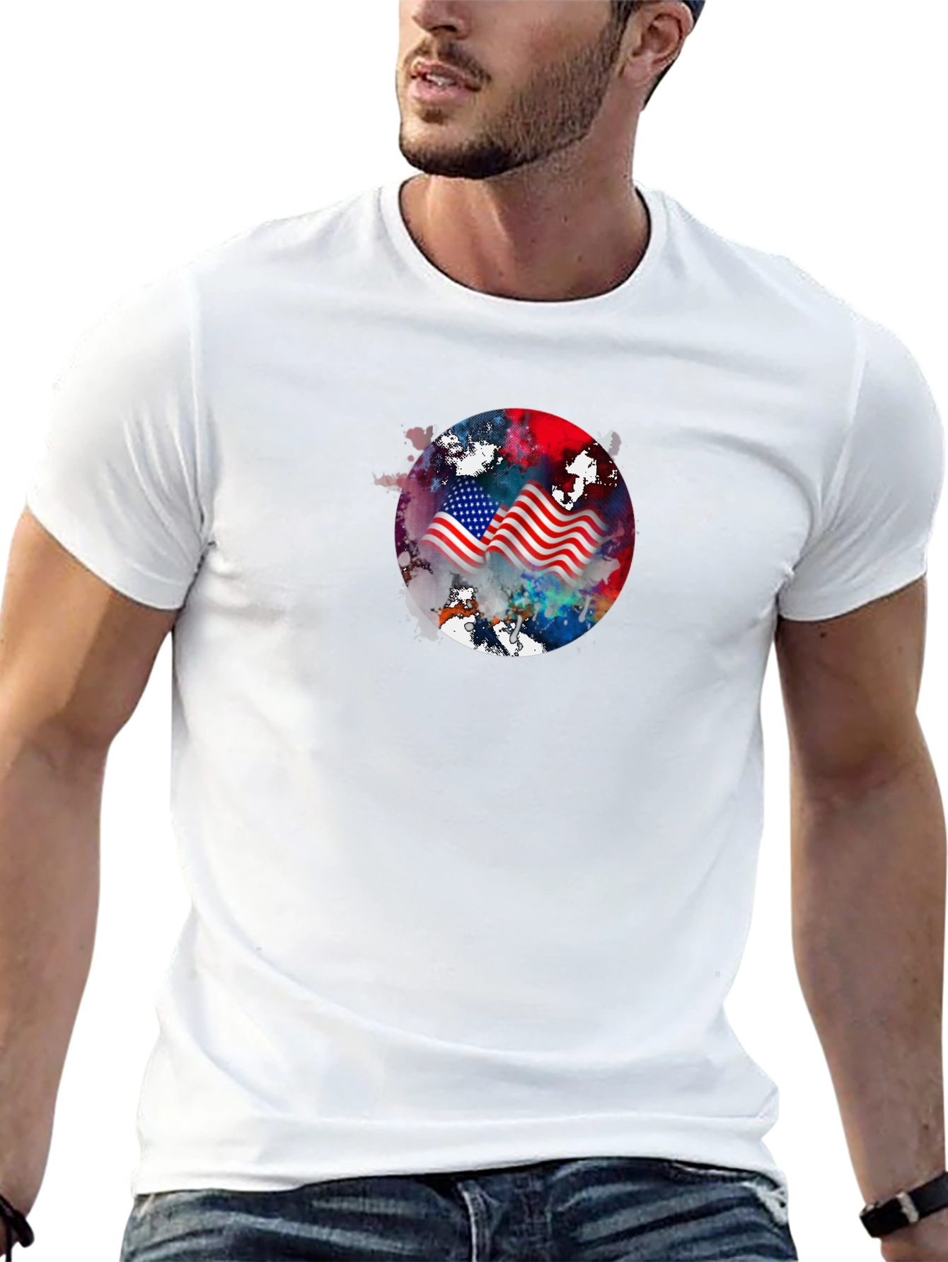 Patriotic American Flag Graphic Tee
