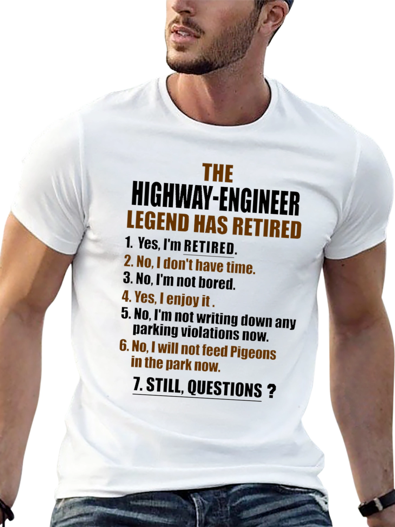 Retired Highway Engineer T-Shirt: Legend Humor Tee
