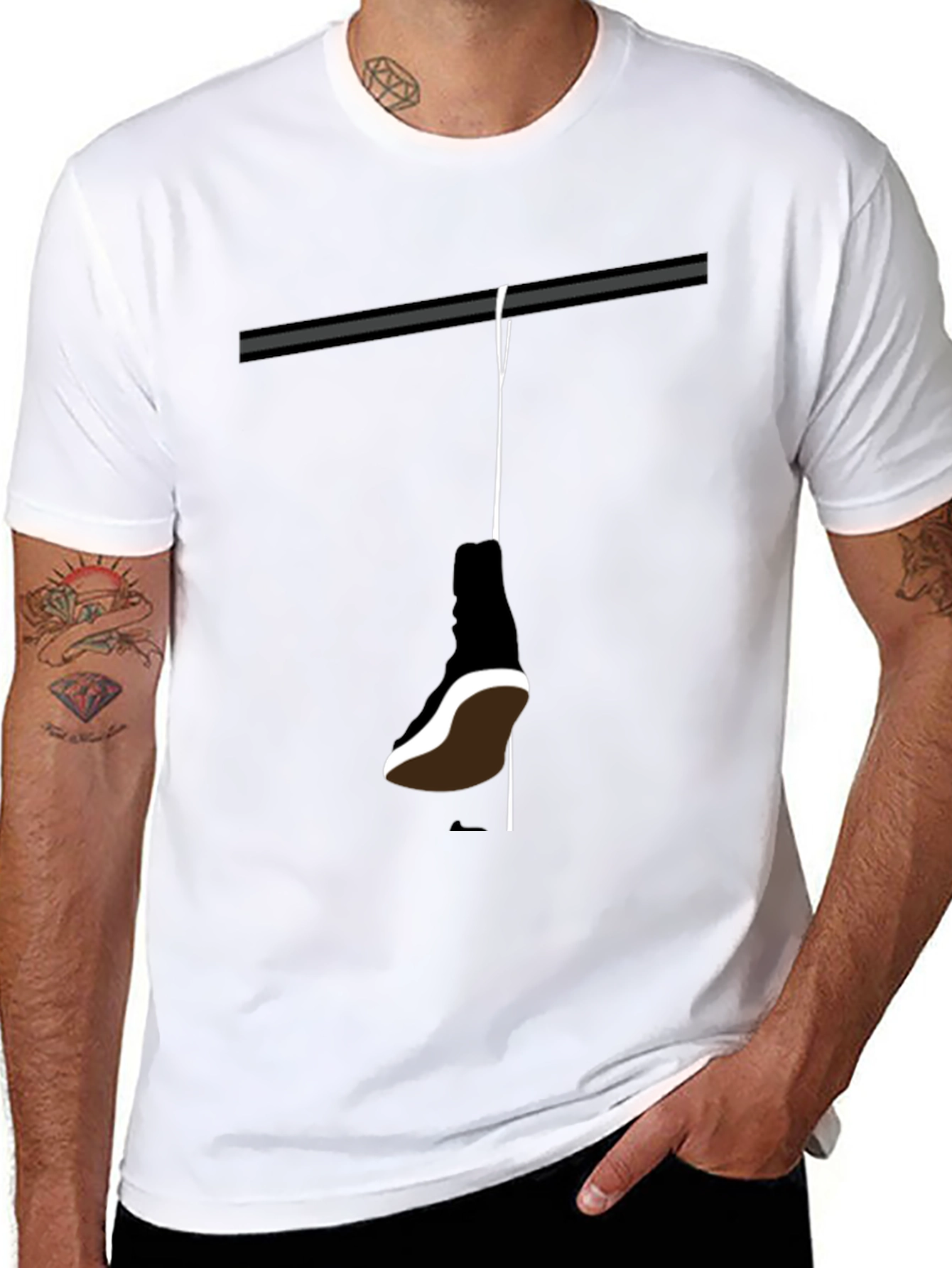 Hanging Shoe Graphic Tee - Cool Casual Style