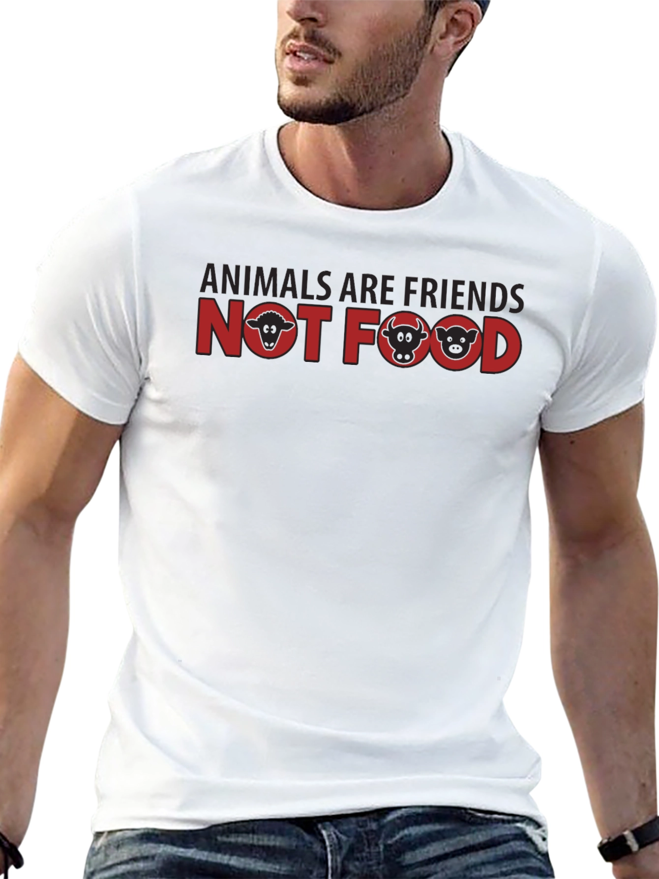Vegan T-Shirt: Animals Are Friends Not Food