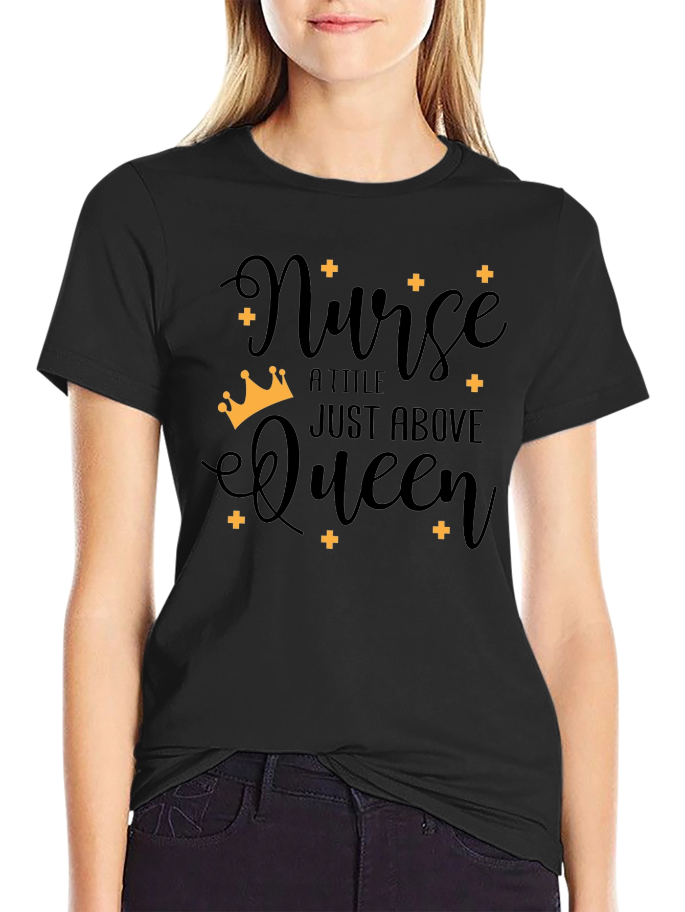 Nurse Queen Black T-Shirt