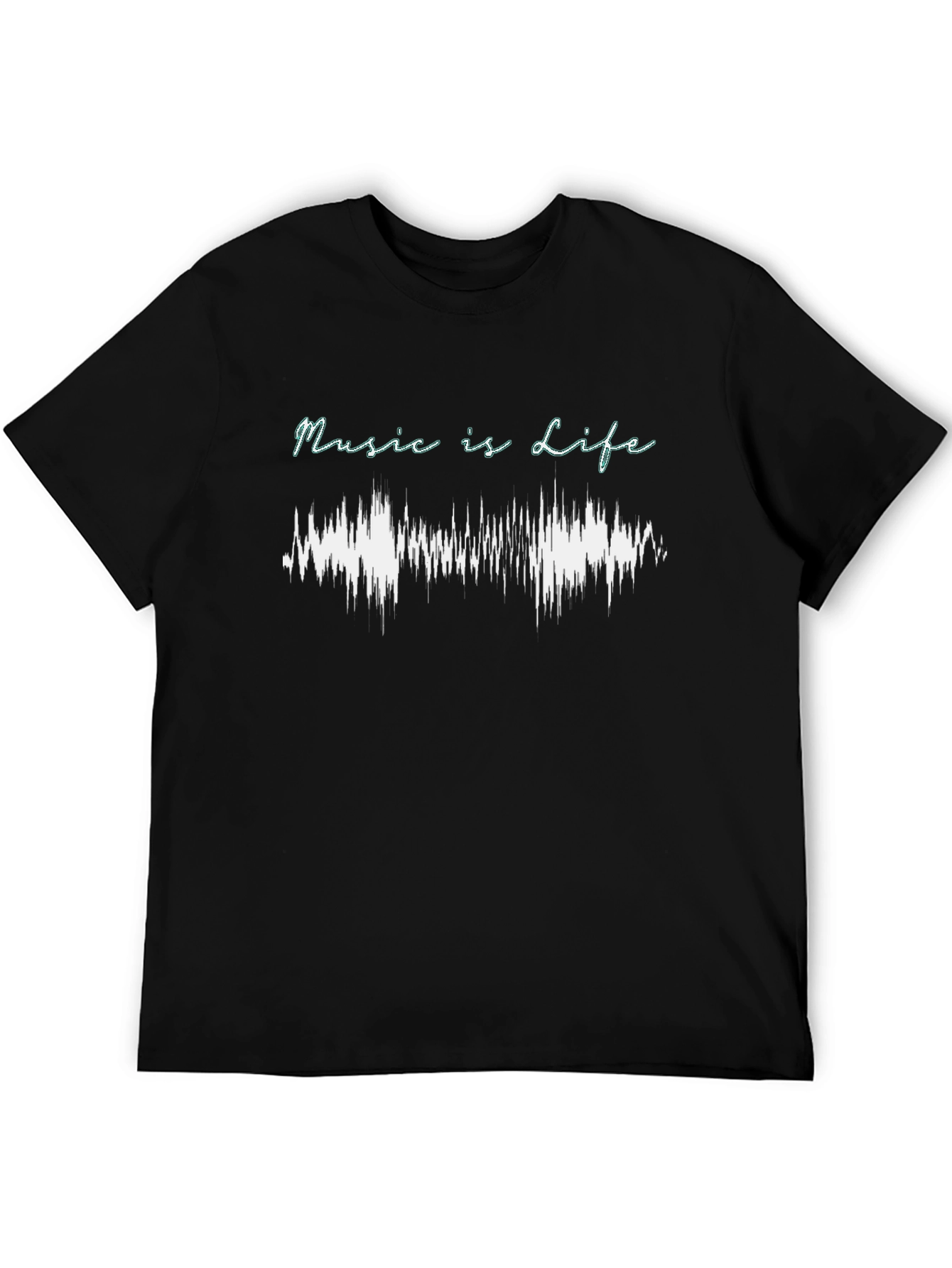 Music is Life Graphic T-Shirt - Black