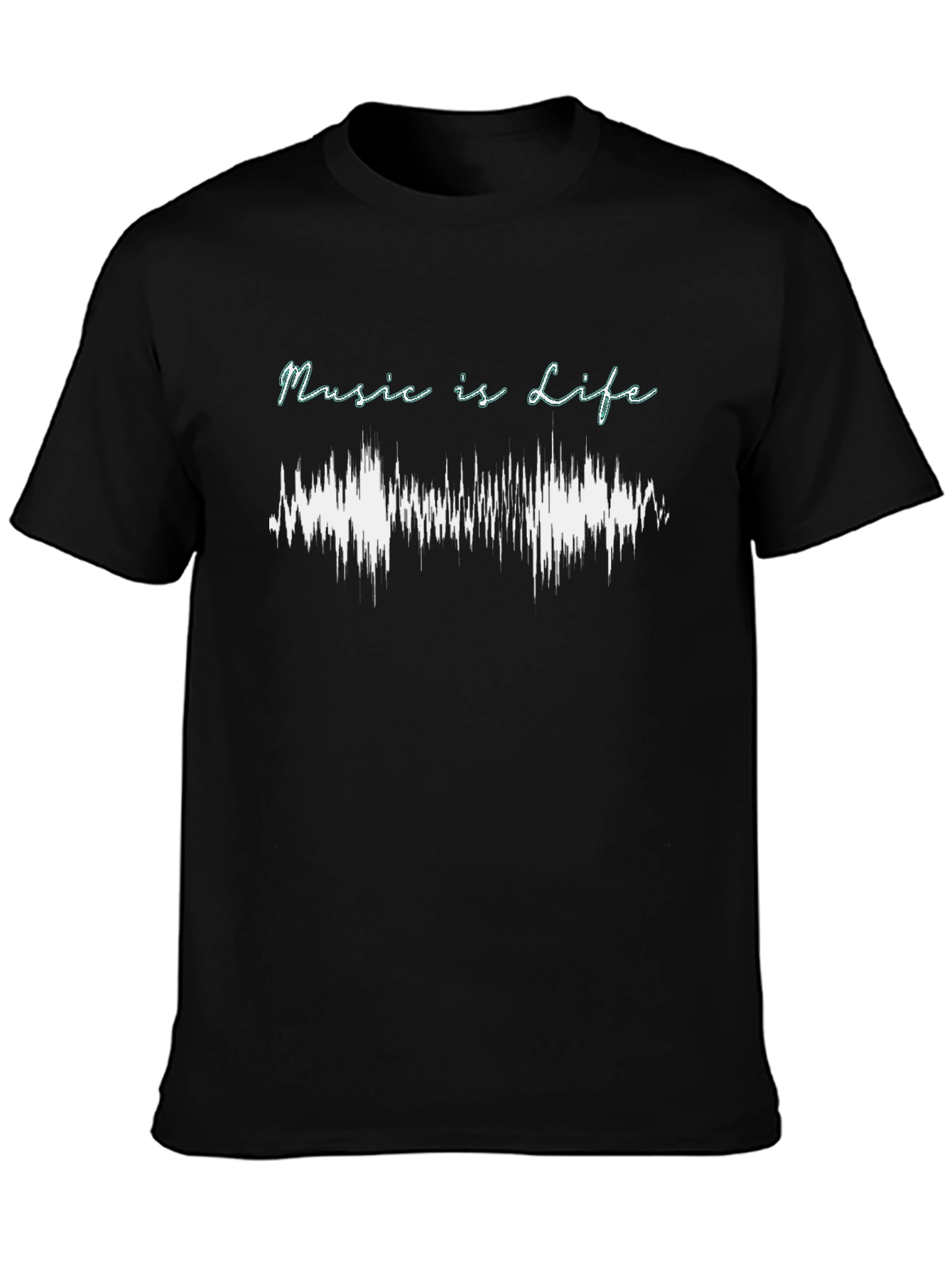 Music is Life Graphic T-Shirt - Black