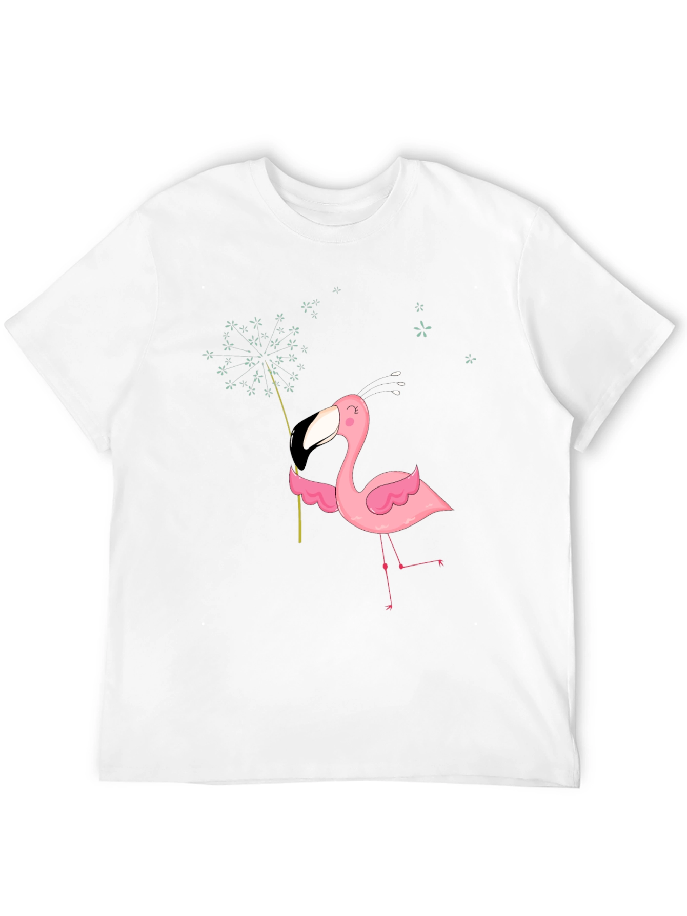 Mens Black T-Shirt with Flamingo Graphic