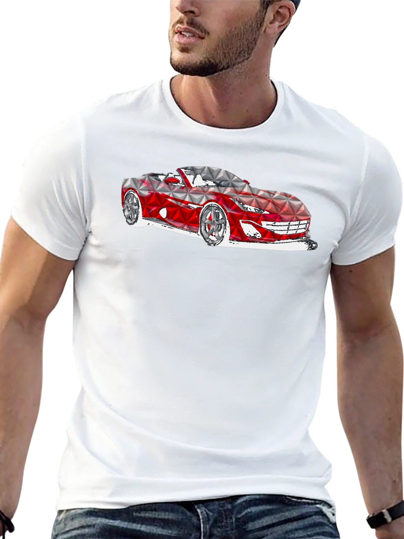 Geometric Car Graphic T-Shirt - Modern Style