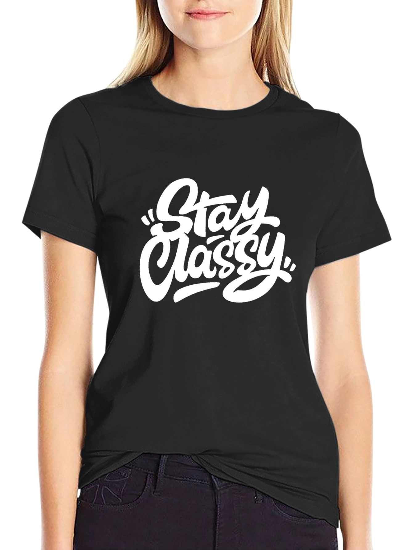 Stay Classy Black Graphic Tee