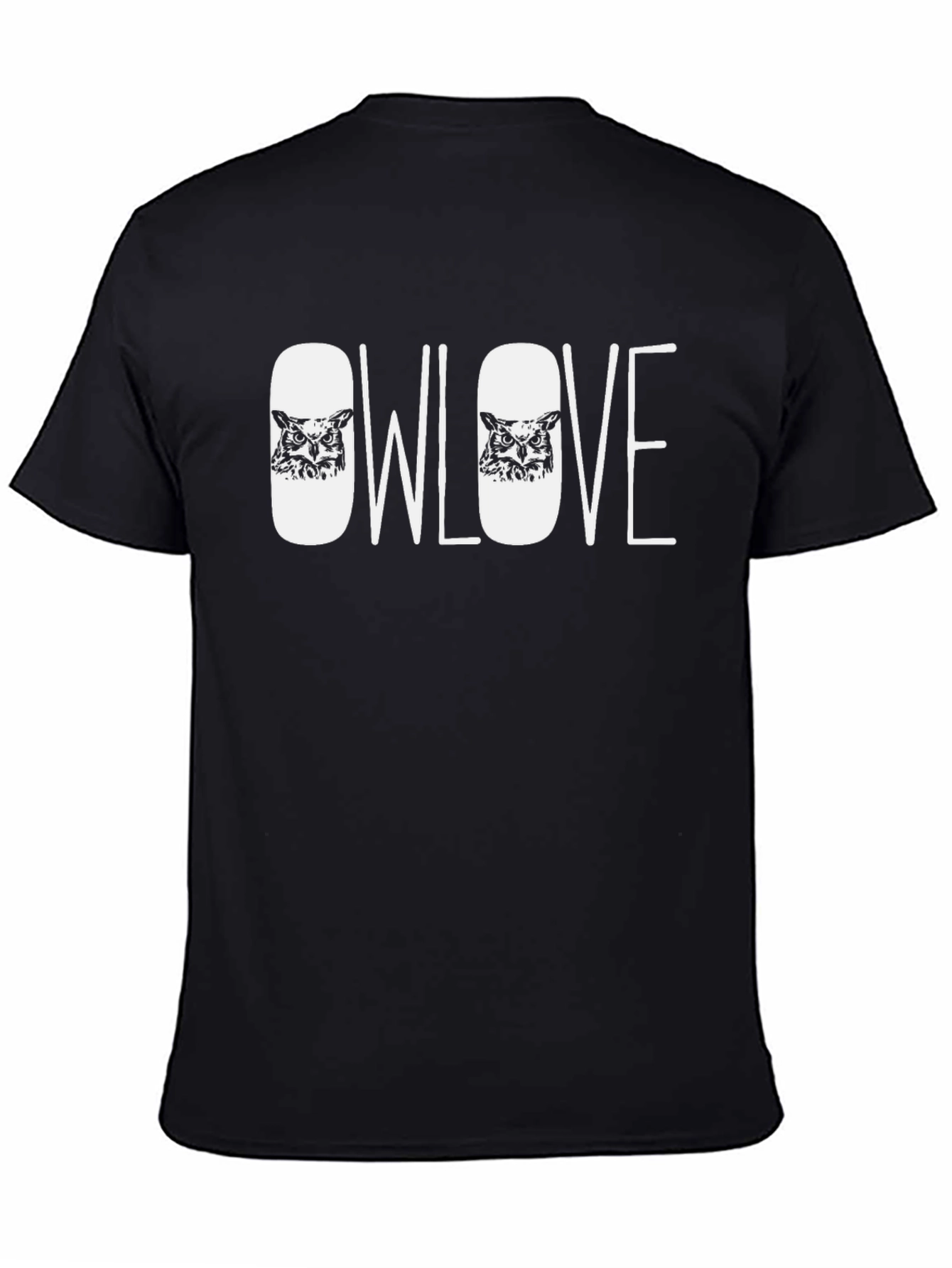 Owl Love Graphic Tee - Black Cotton Blend