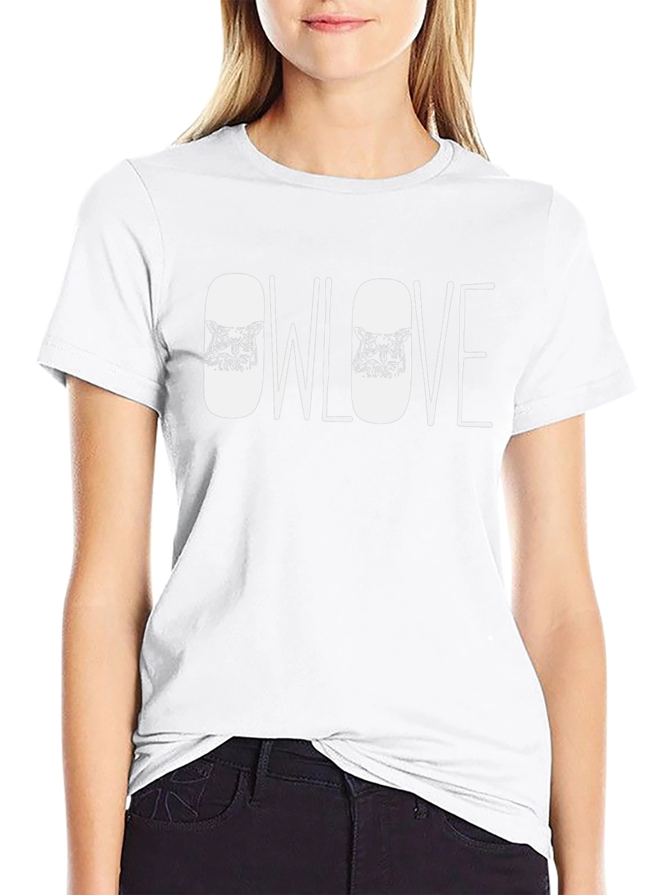 Owl Love Graphic Tee - Black Cotton Blend
