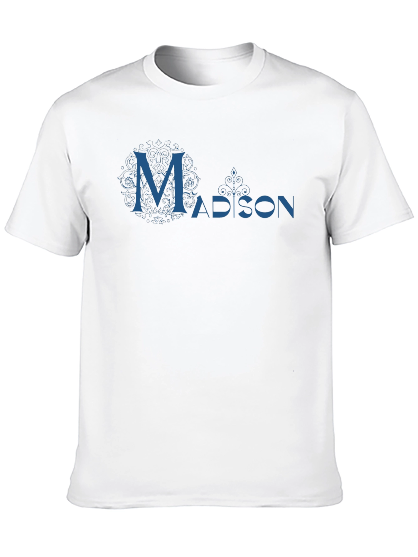 Madison Graphic Tee - Cool Blue Design on Black