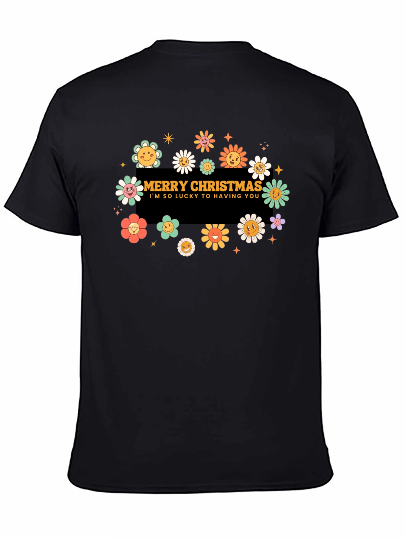 Merry Christmas Flower Graphic Tee