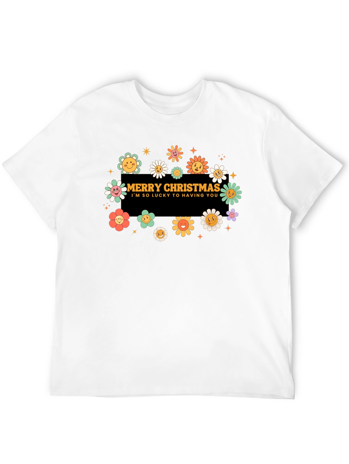 Merry Christmas Flower Graphic Tee