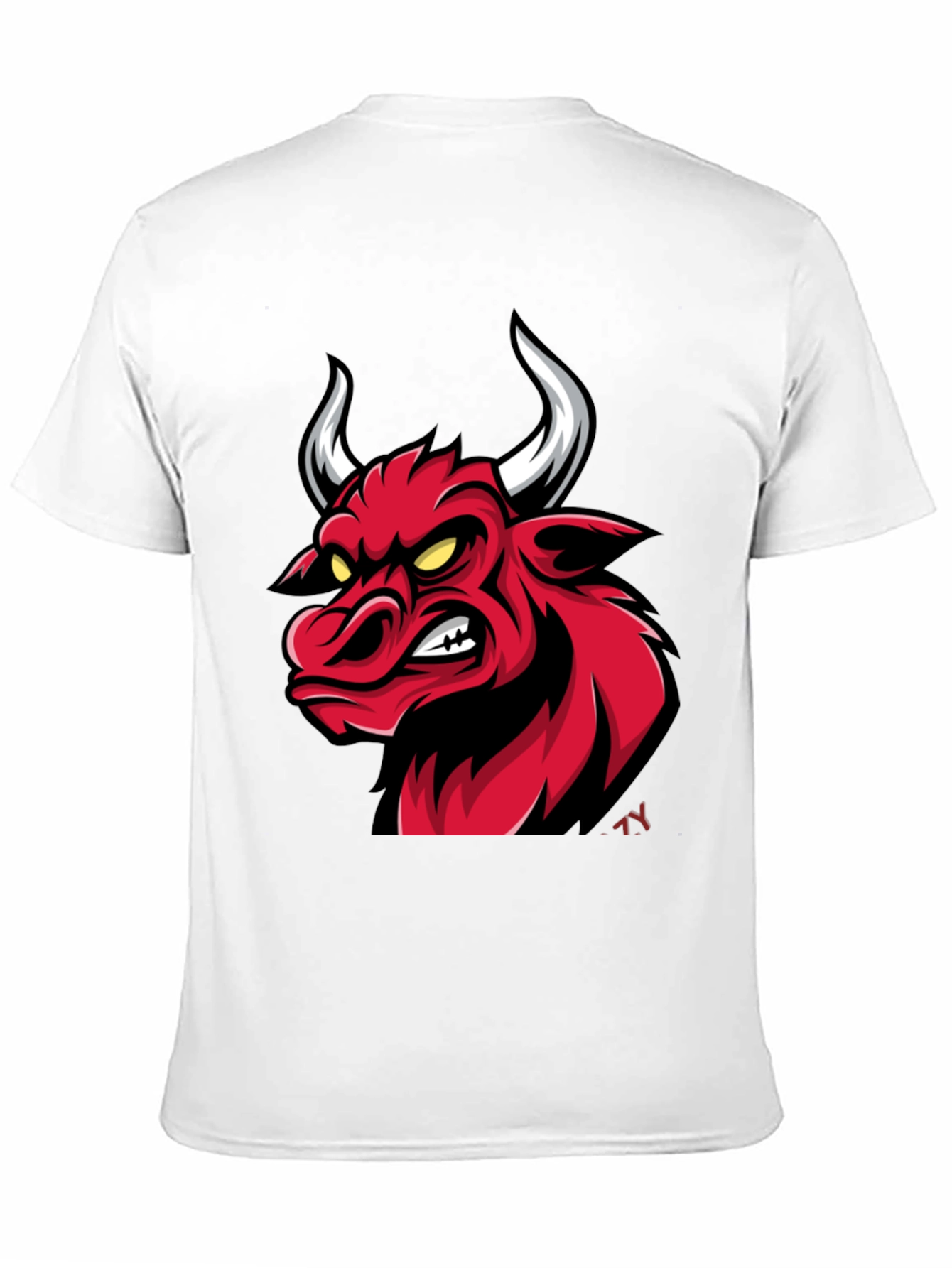 Mens Black T-Shirt with Red Bull Graphic