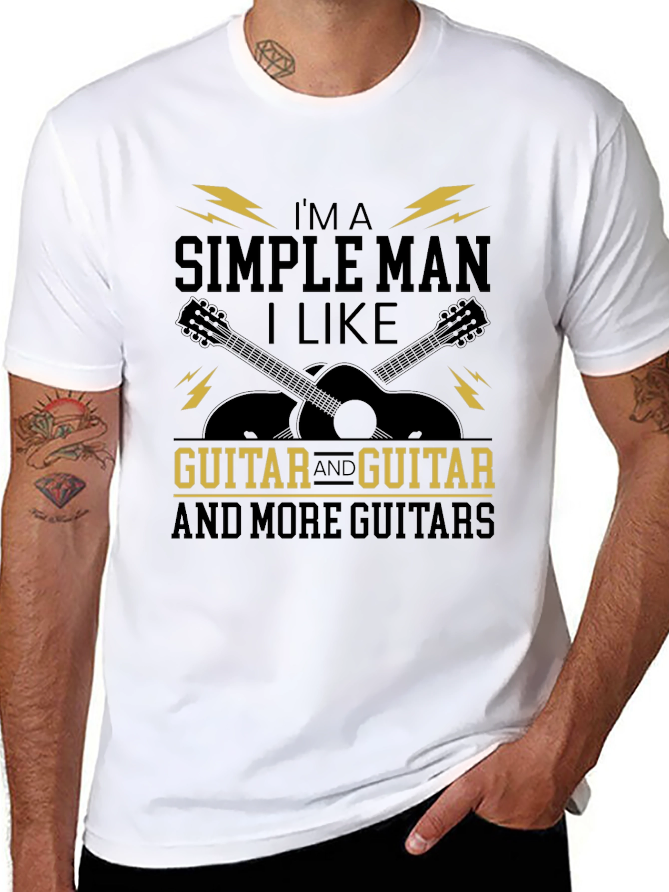 Guitar Lover T-Shirt - Simple Man Design