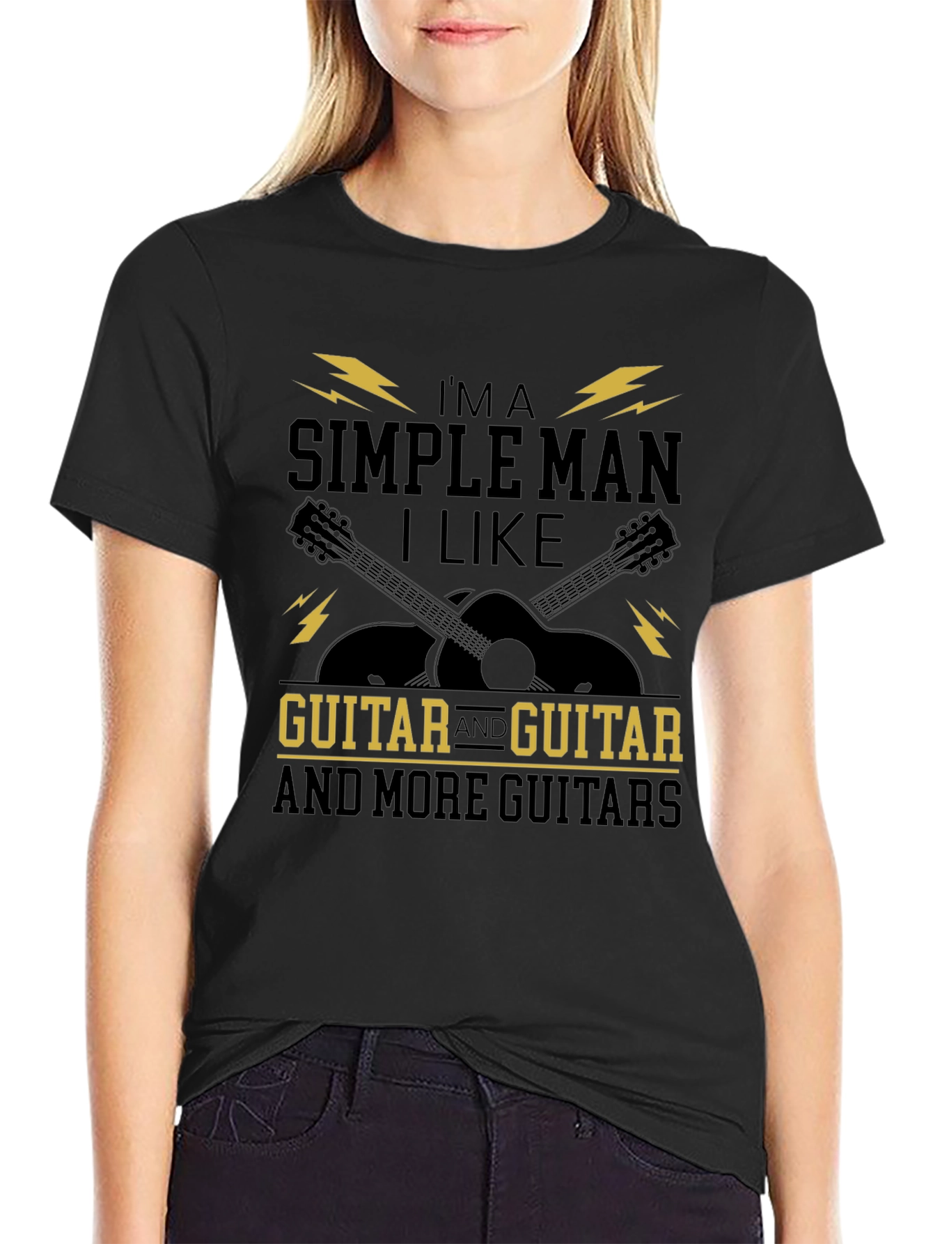 Guitar Lover T-Shirt - Simple Man Design