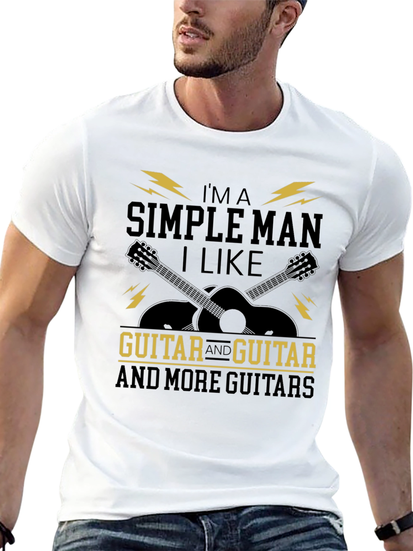 Guitar Lover T-Shirt - Simple Man Design