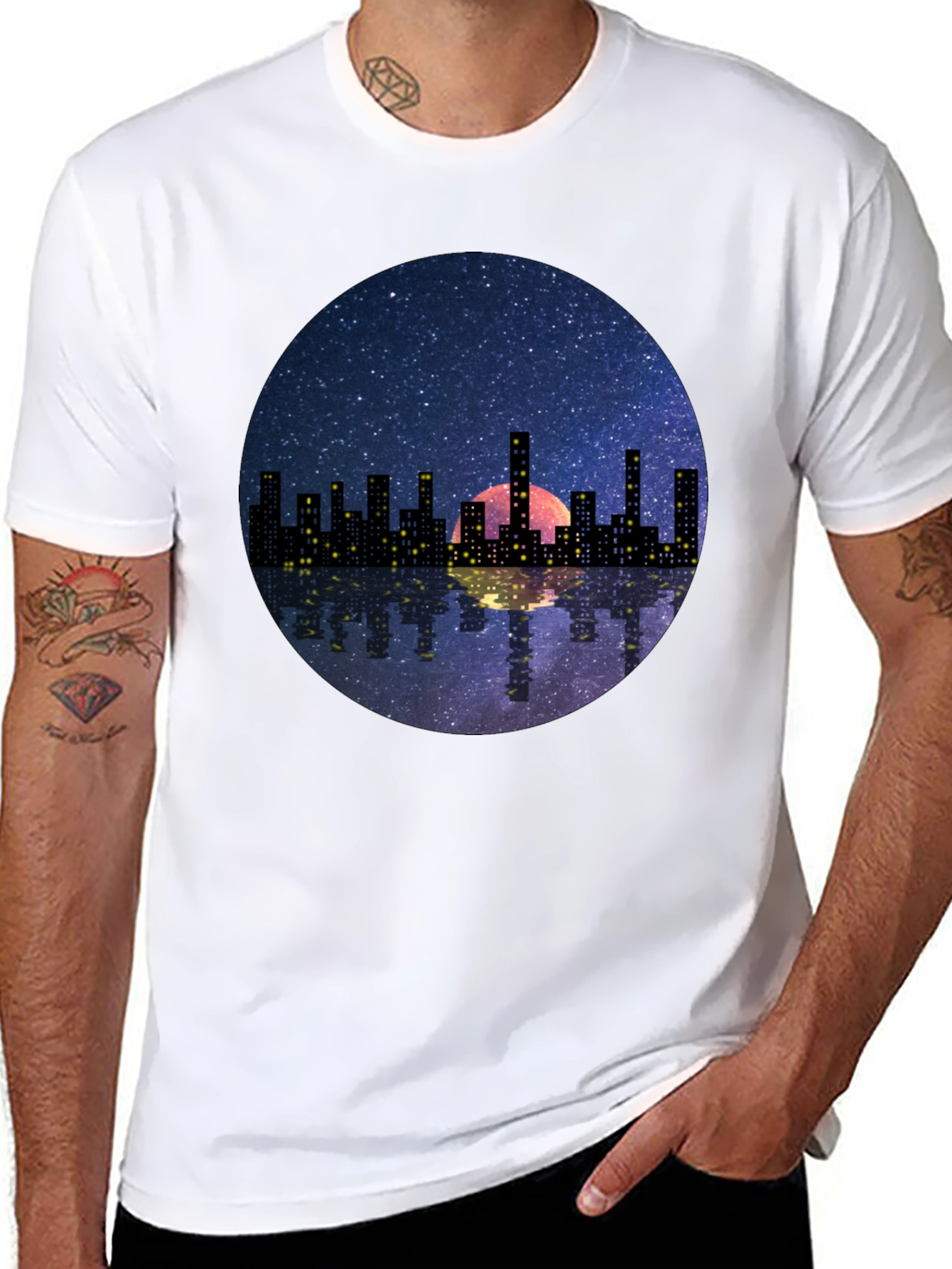 Night Cityscape Graphic Tee