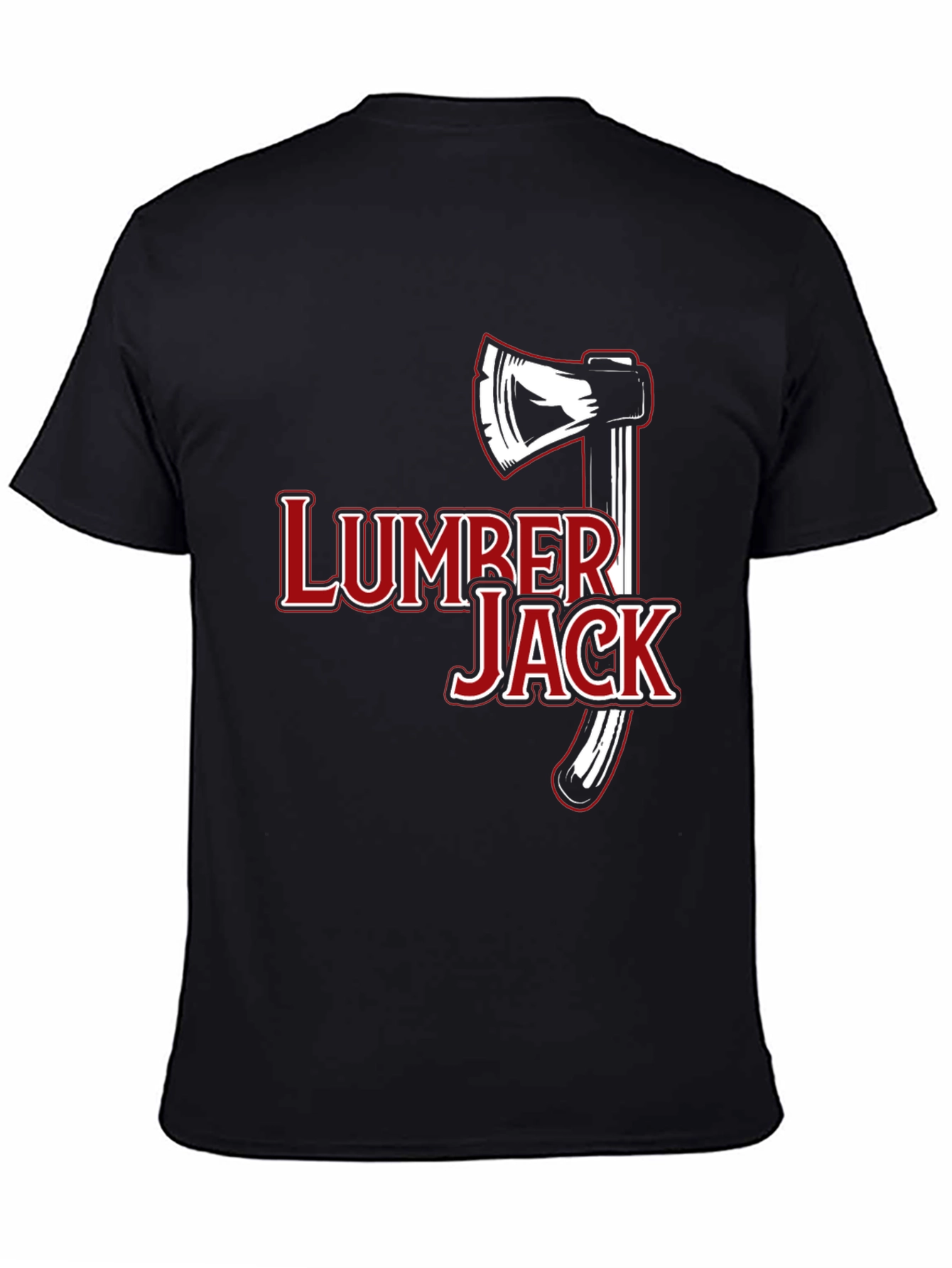 Lumberjack Axe Graphic Tee - Black Cotton Casual T-Shirt