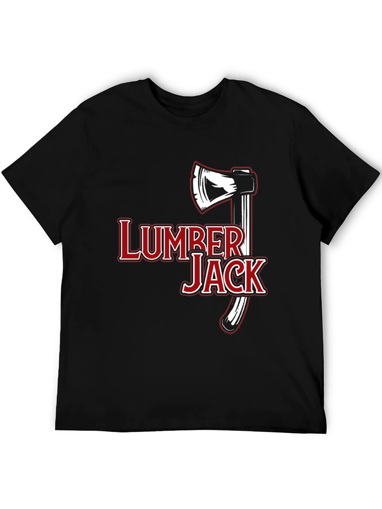 Lumberjack Axe Graphic Tee - Black Cotton Casual T-Shirt