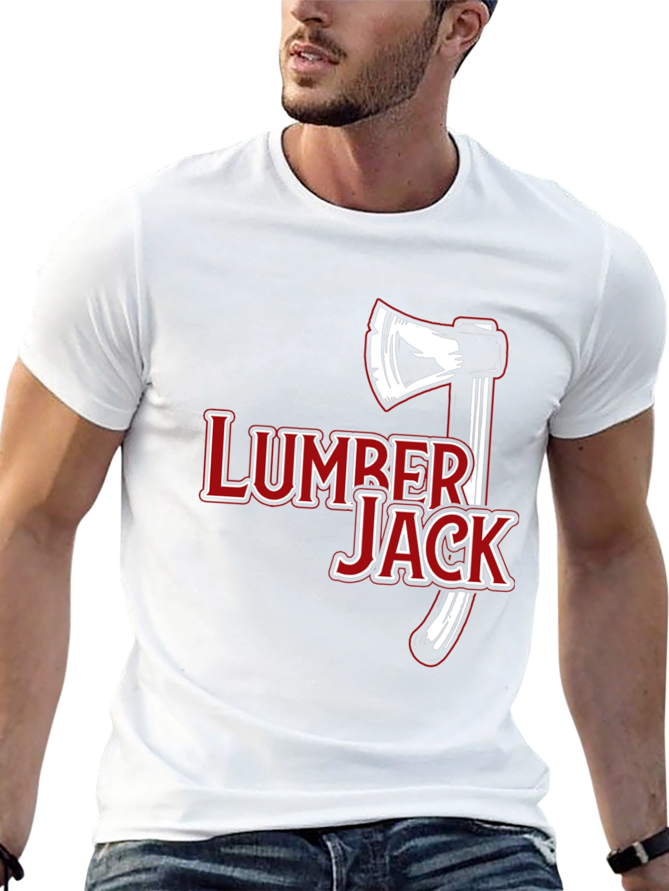 Lumberjack Axe Graphic Tee - Black Cotton Casual T-Shirt