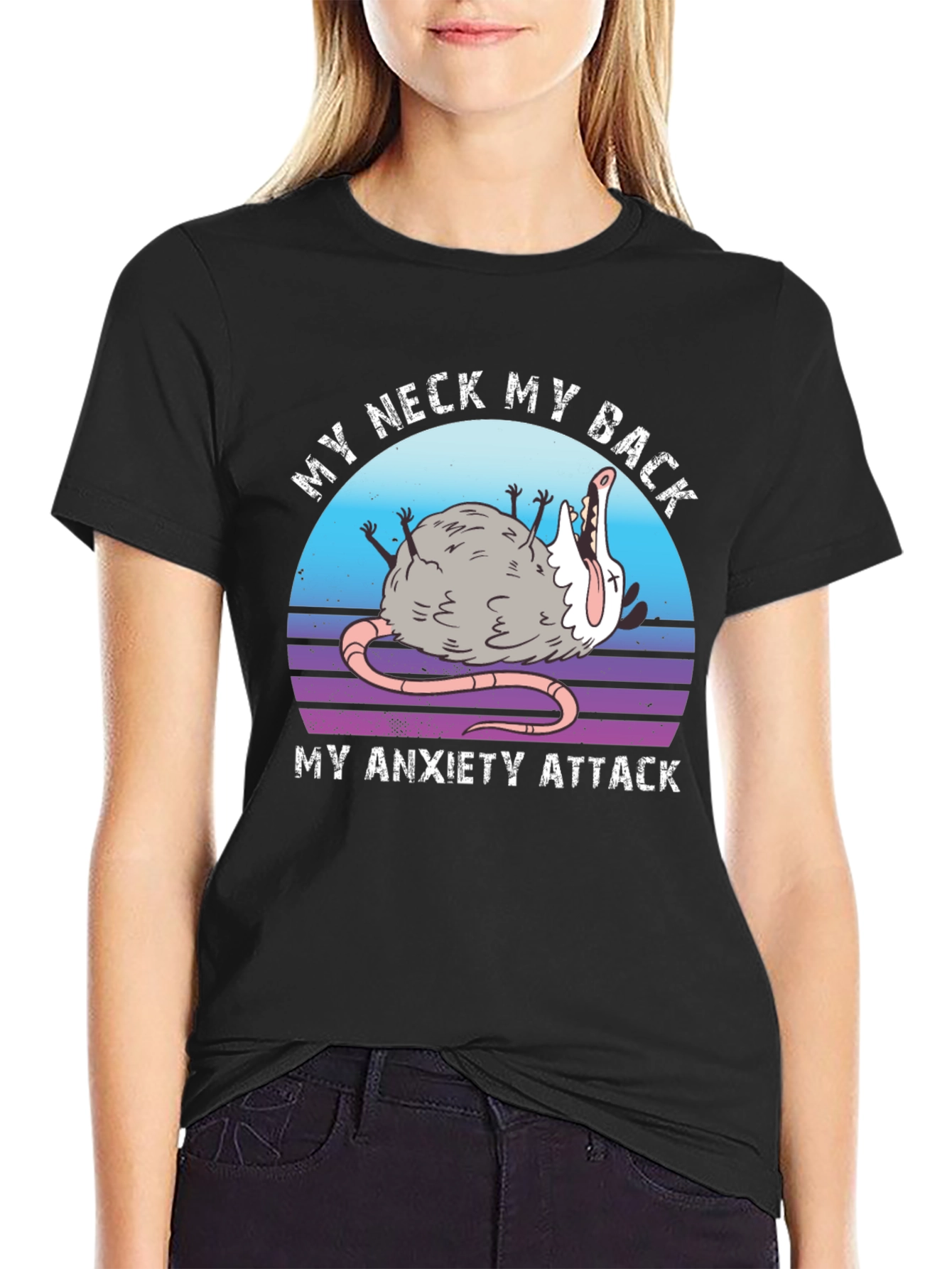 My Neck My Back Anxiety Attack Opossum T-Shirt