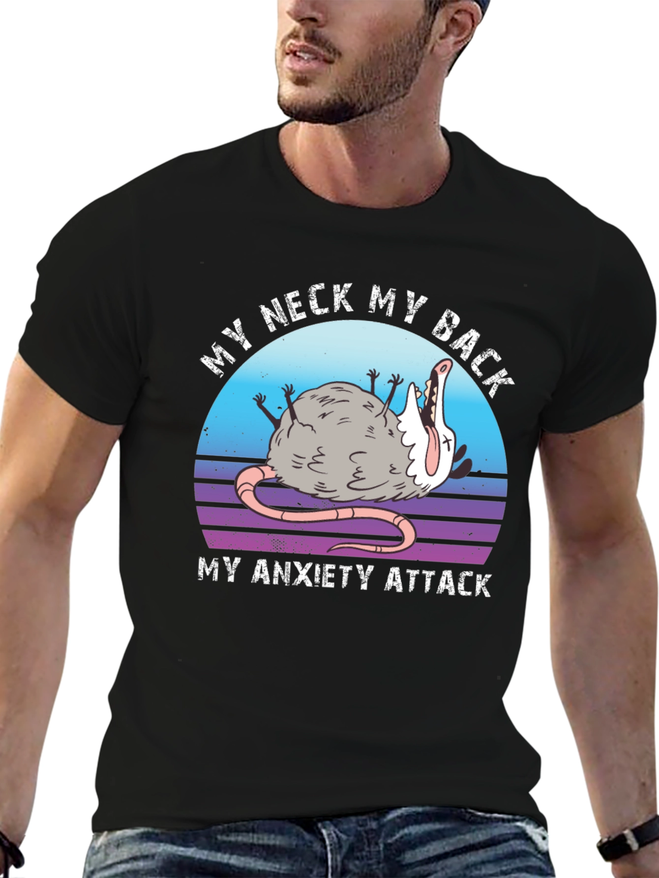 My Neck My Back Anxiety Attack Opossum T-Shirt