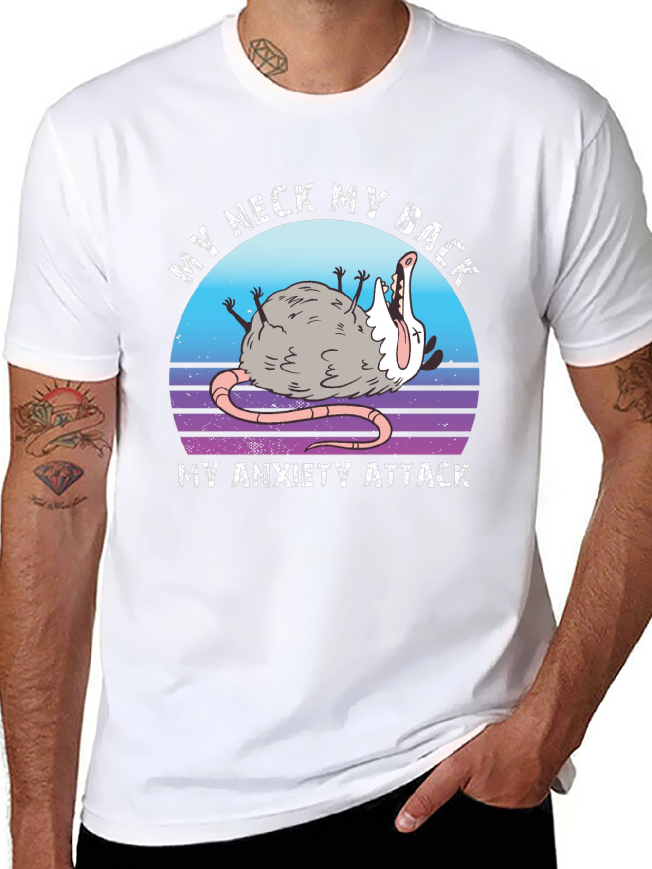 My Neck My Back Anxiety Attack Opossum T-Shirt