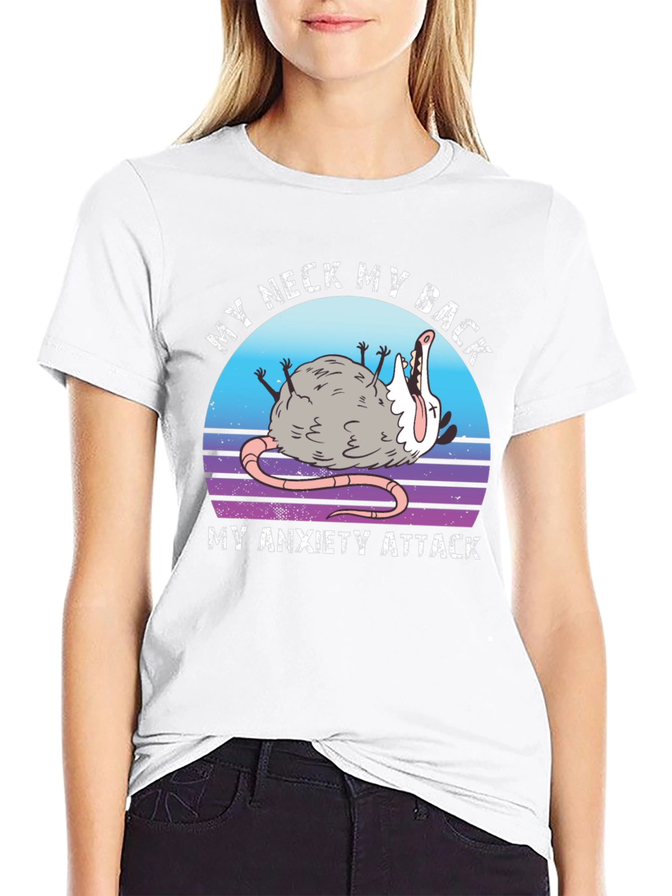 My Neck My Back Anxiety Attack Opossum T-Shirt