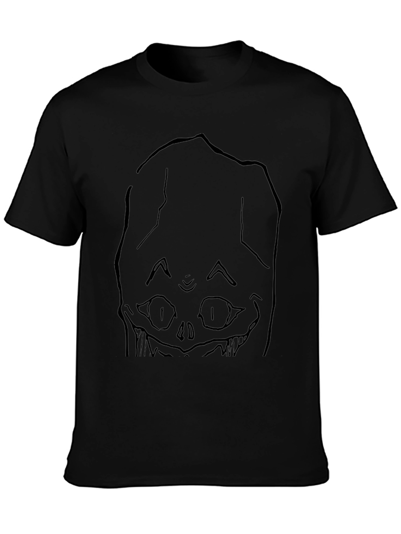 Spooky Face Black Graphic T-Shirt