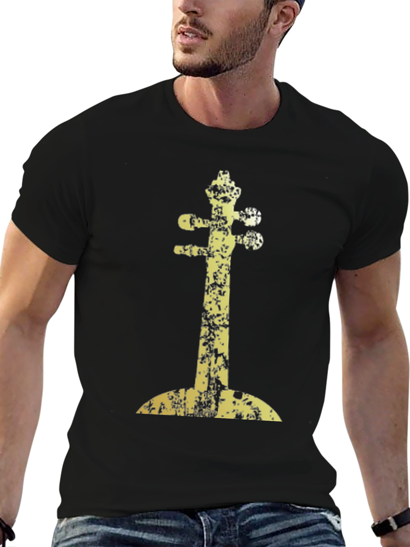 Abstract Instrument Graphic Tee - Black