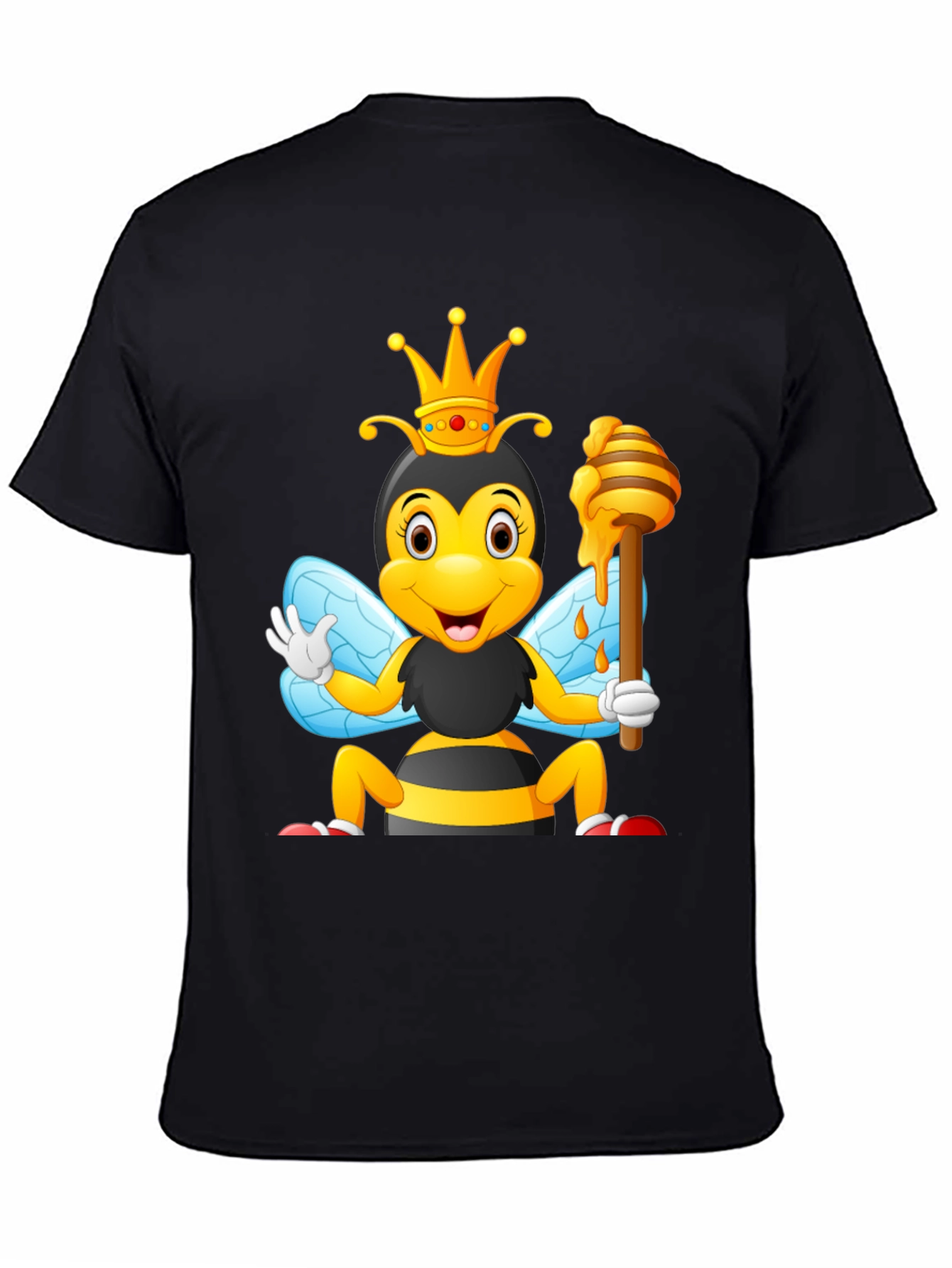 Queen Bee Cartoon T-Shirt - Black