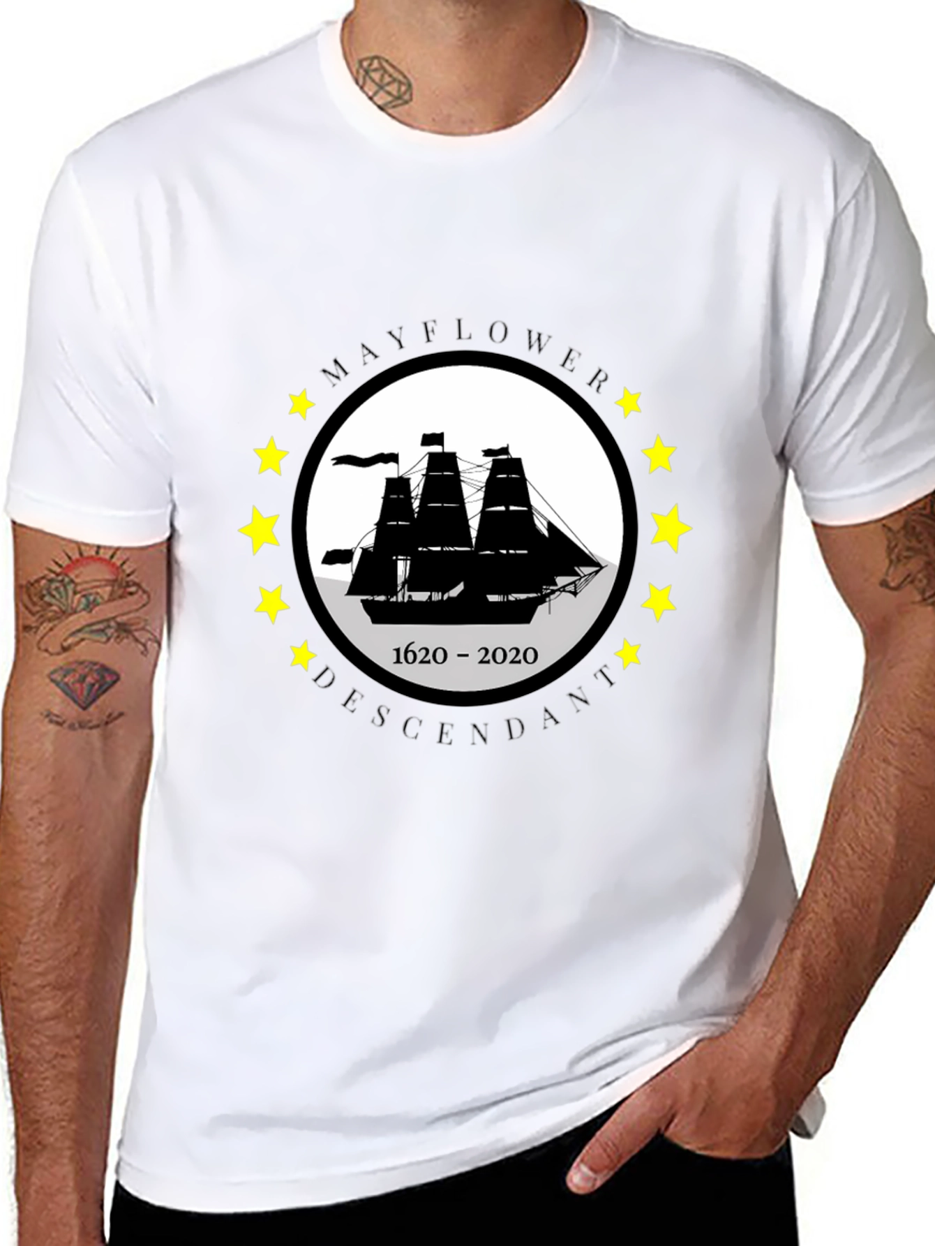 Mayflower Descendant Graphic T-Shirt