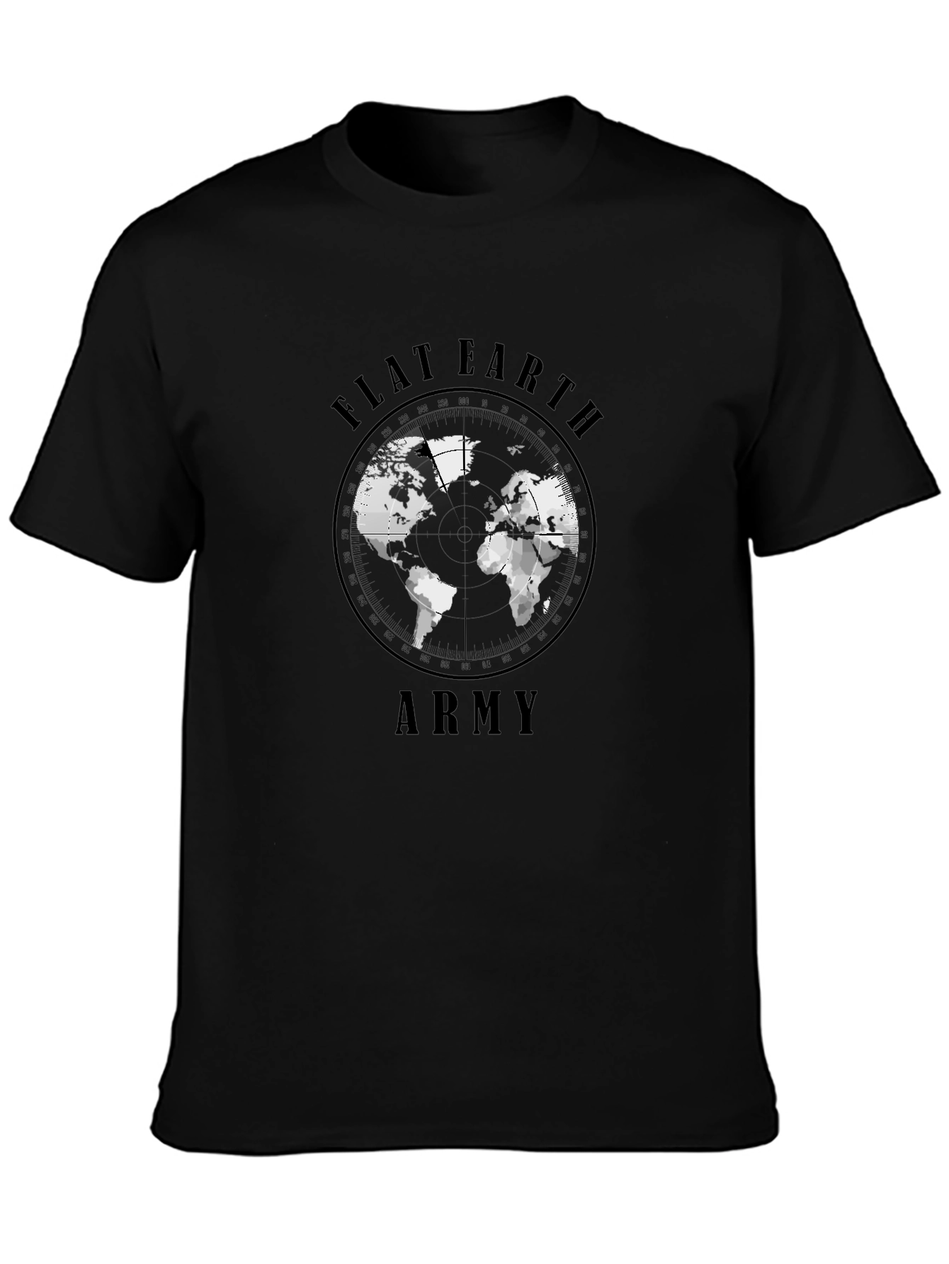 Flat Earth Army Black T-Shirt