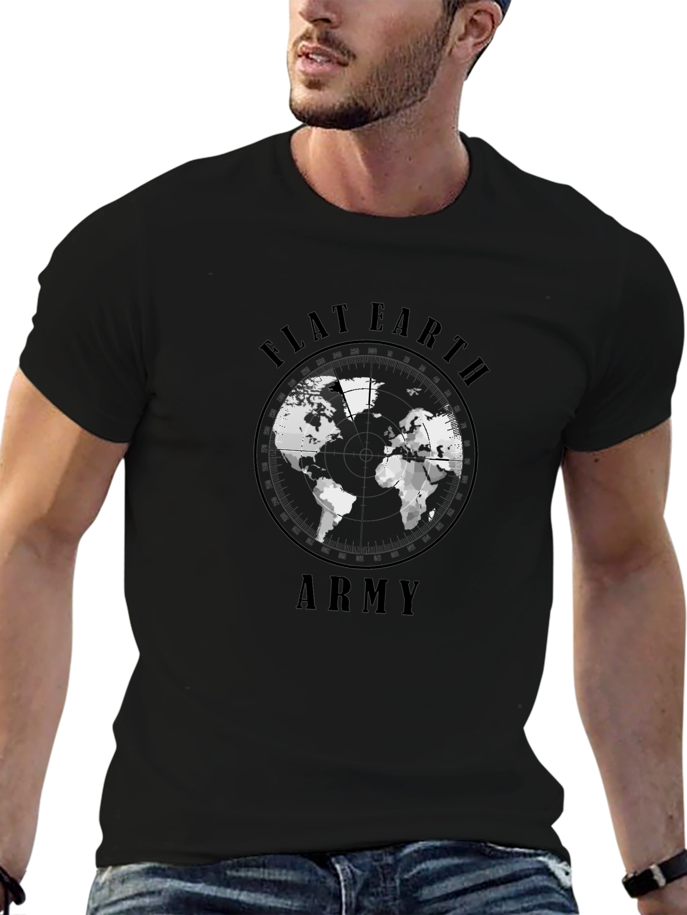 Flat Earth Army Black T-Shirt