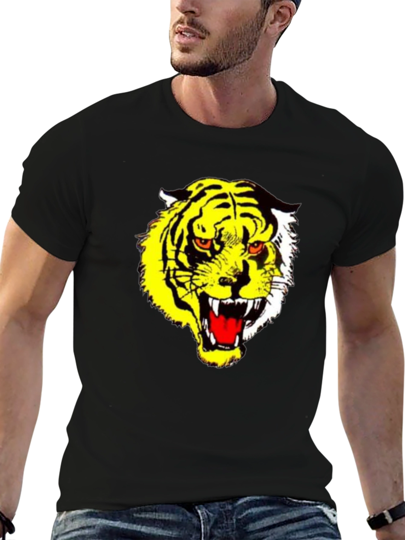 Tiger Graphic Tee - Bold Black T-Shirt