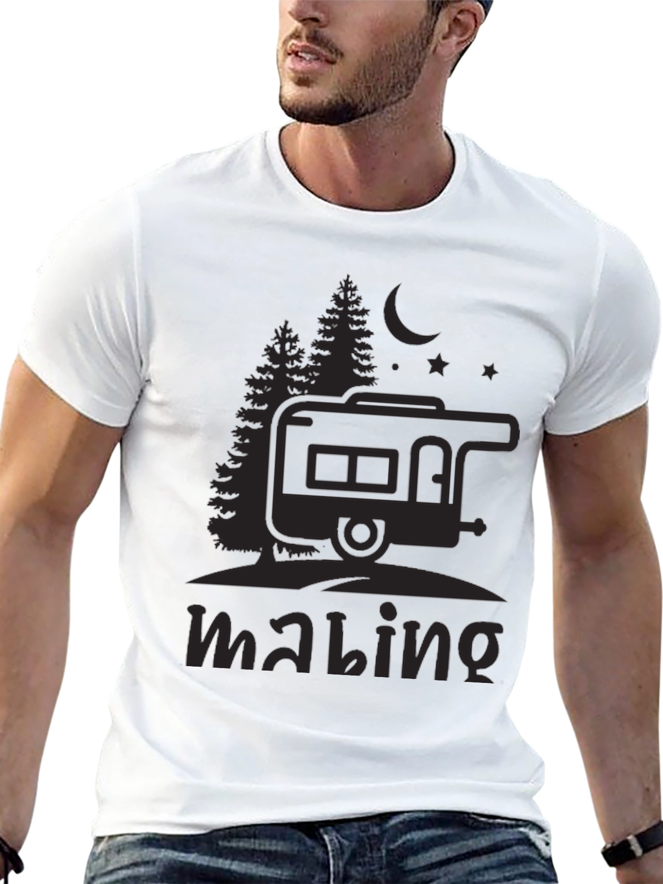 Camping Adventure Black T-Shirt