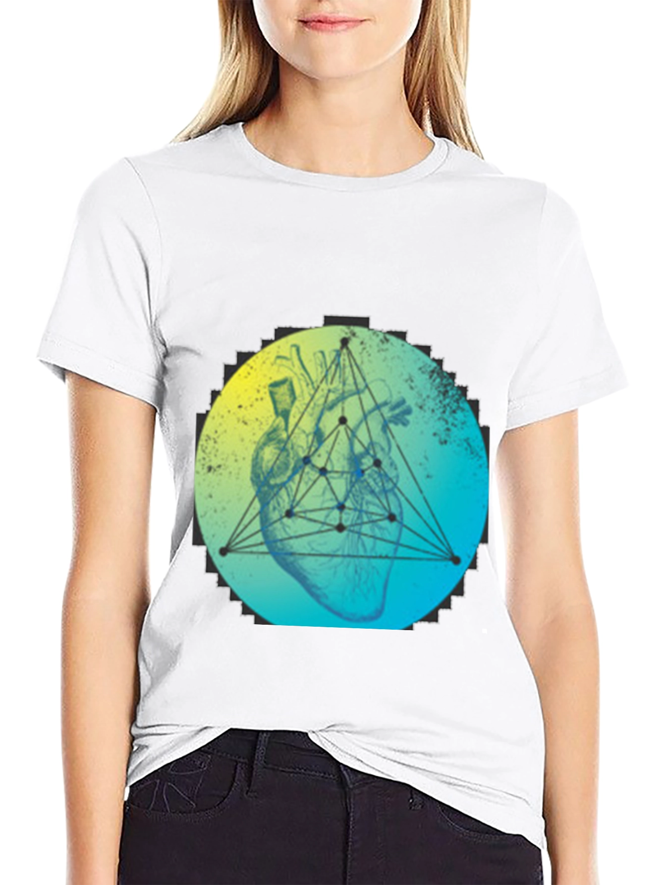 Geometric Heart T-Shirt - Modern Graphic Tee