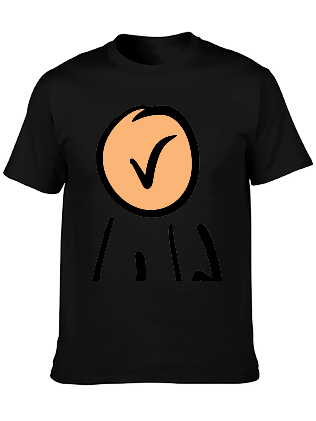 Check Mark Symbol Graphic Black Tee