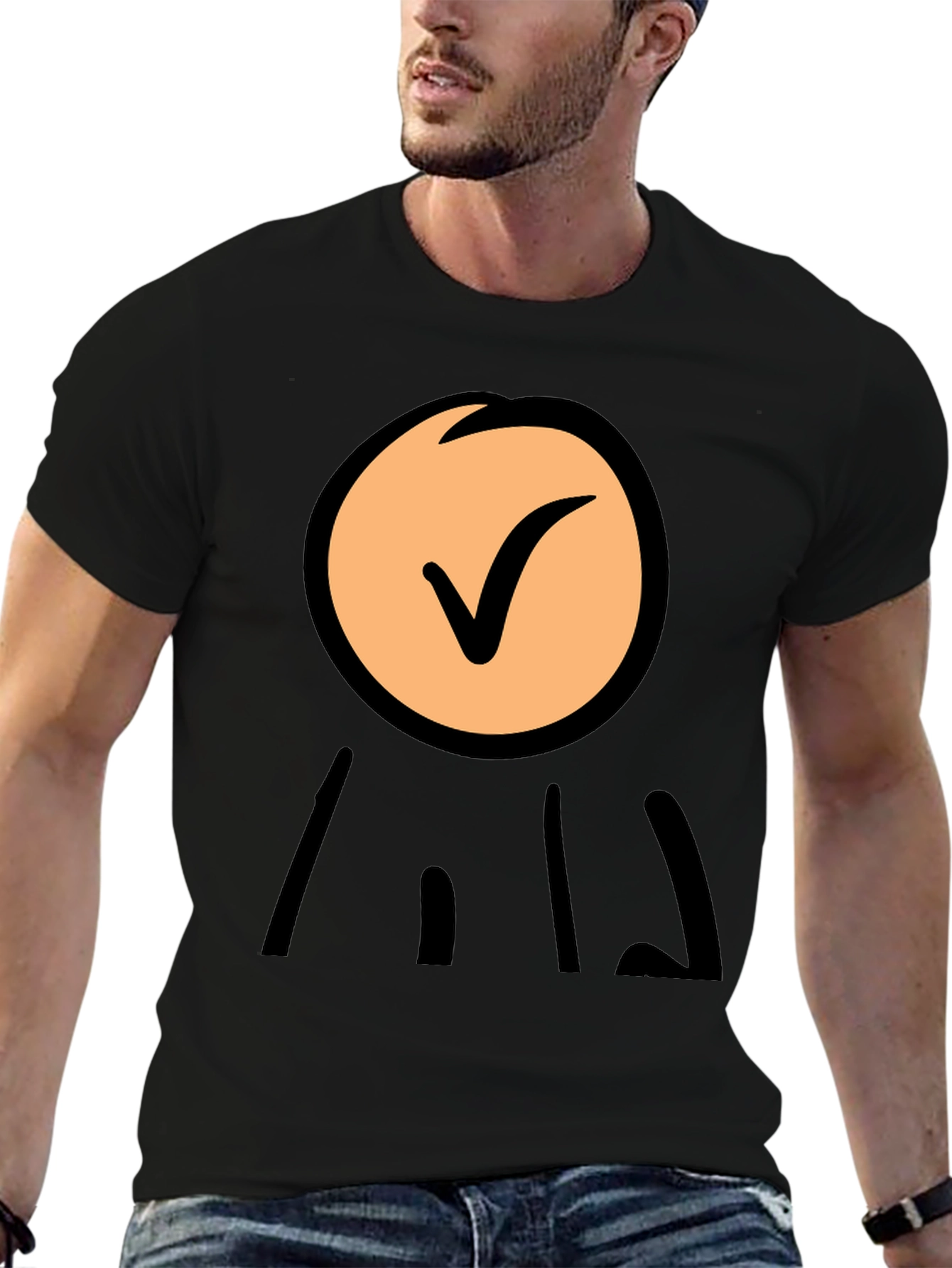 Check Mark Symbol Graphic Black Tee