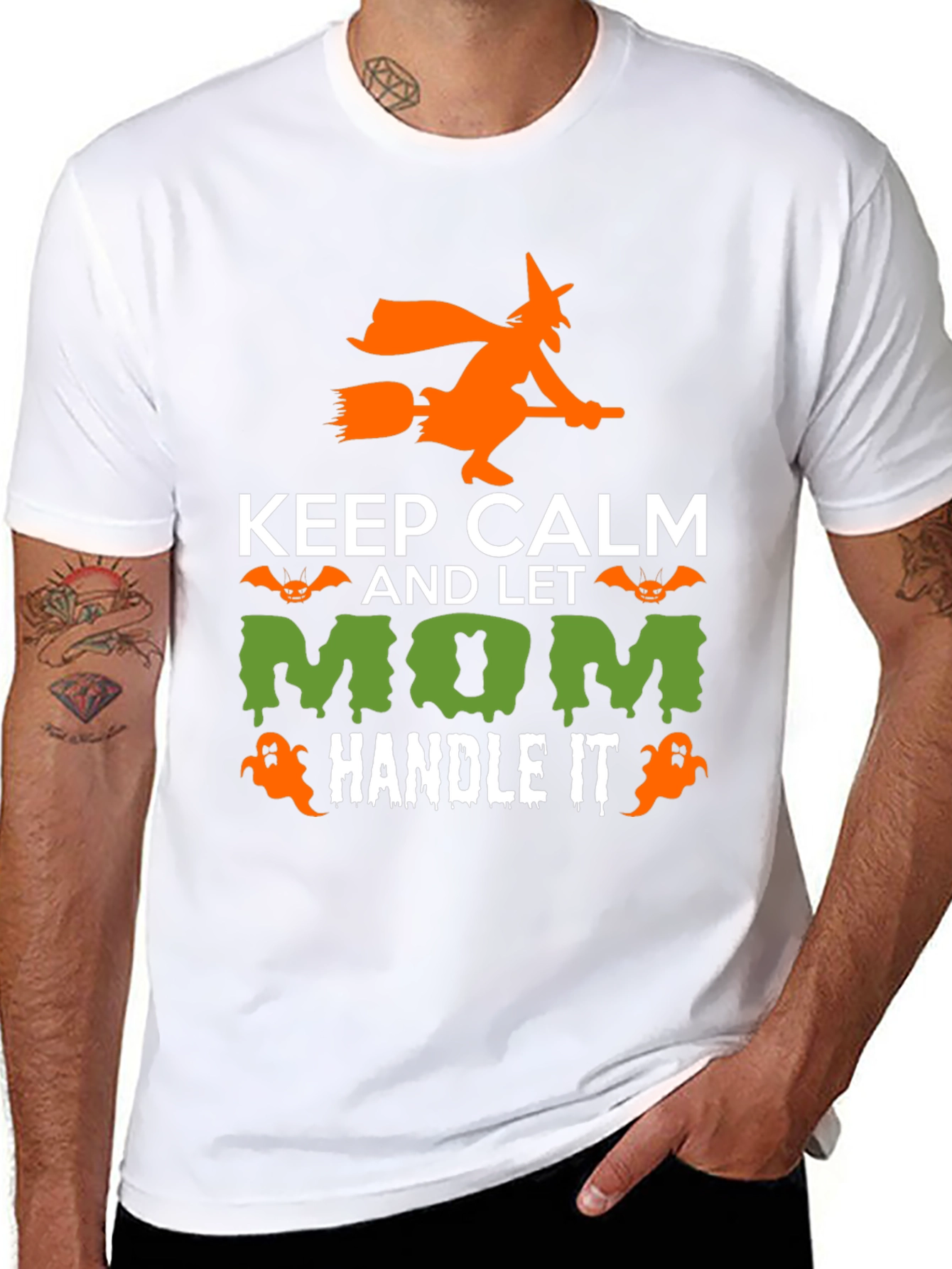 Keep Calm Halloween Mom Graphic T-Shirt