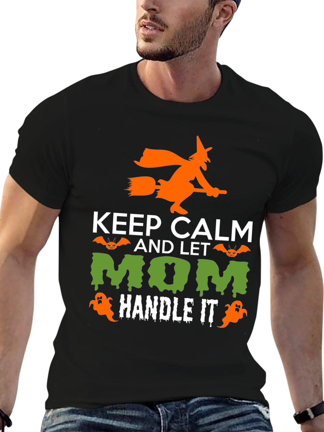 Keep Calm Halloween Mom Graphic T-Shirt