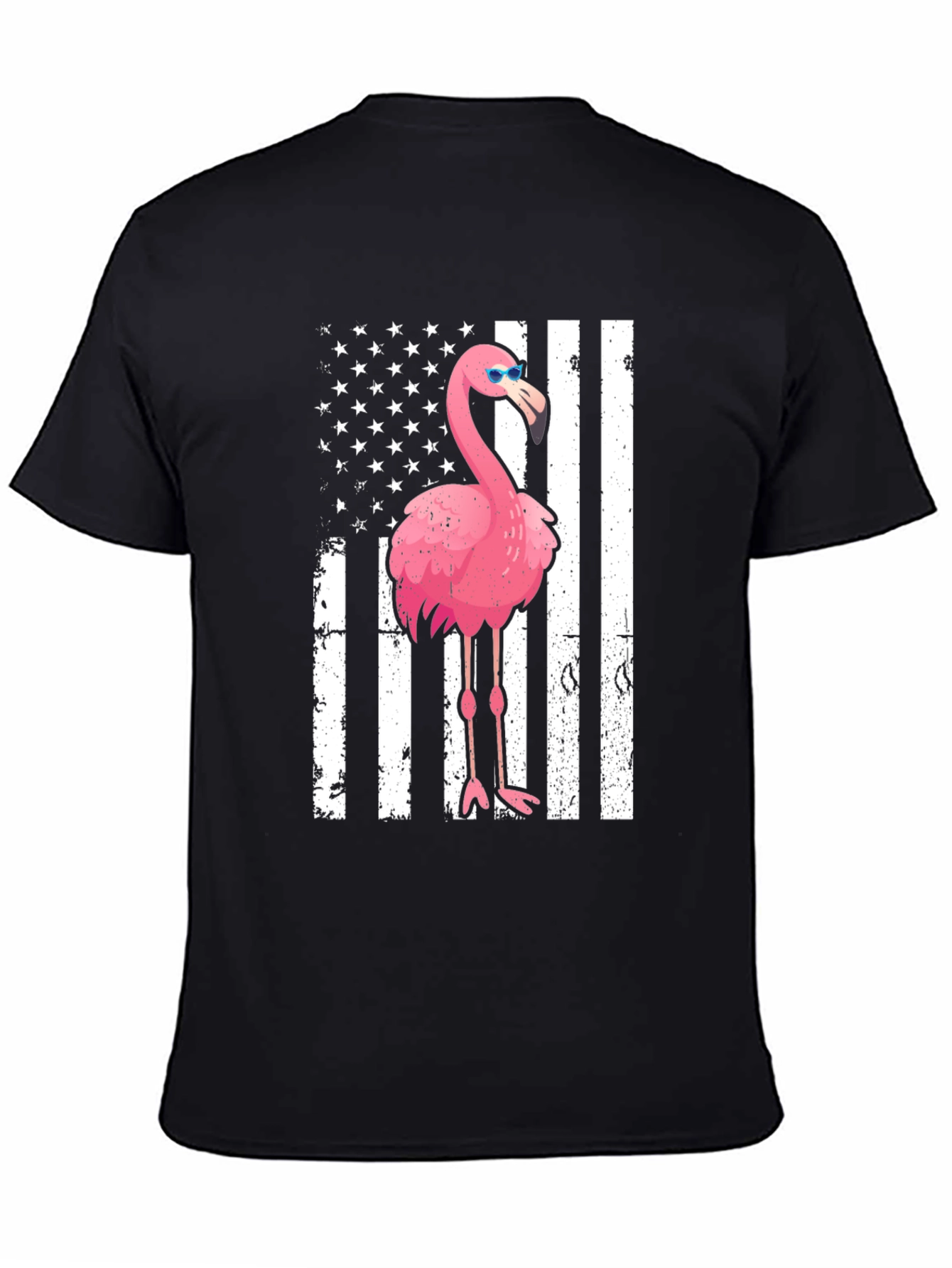 Flamingo USA Flag Graphic Tee