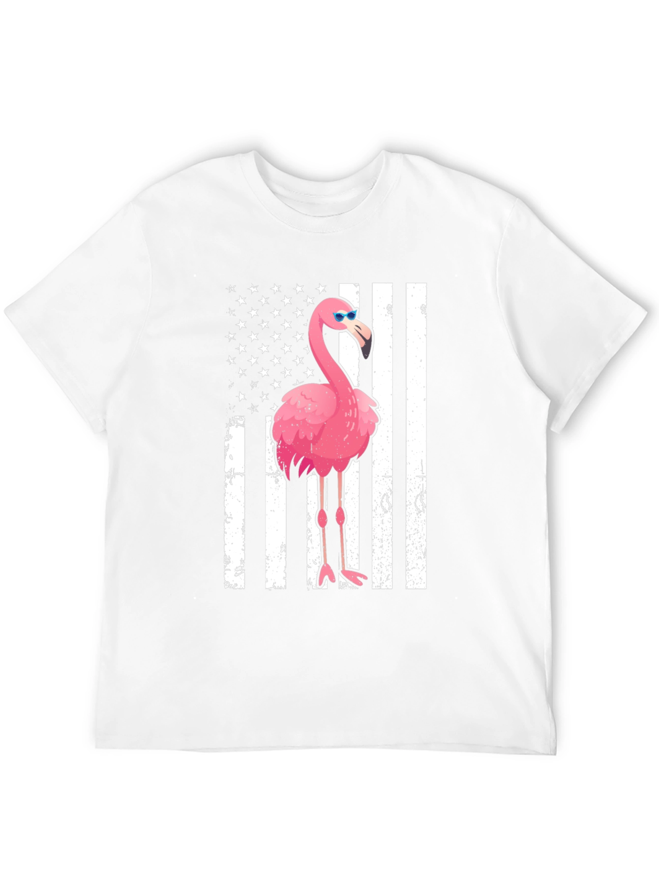 Flamingo USA Flag Graphic Tee