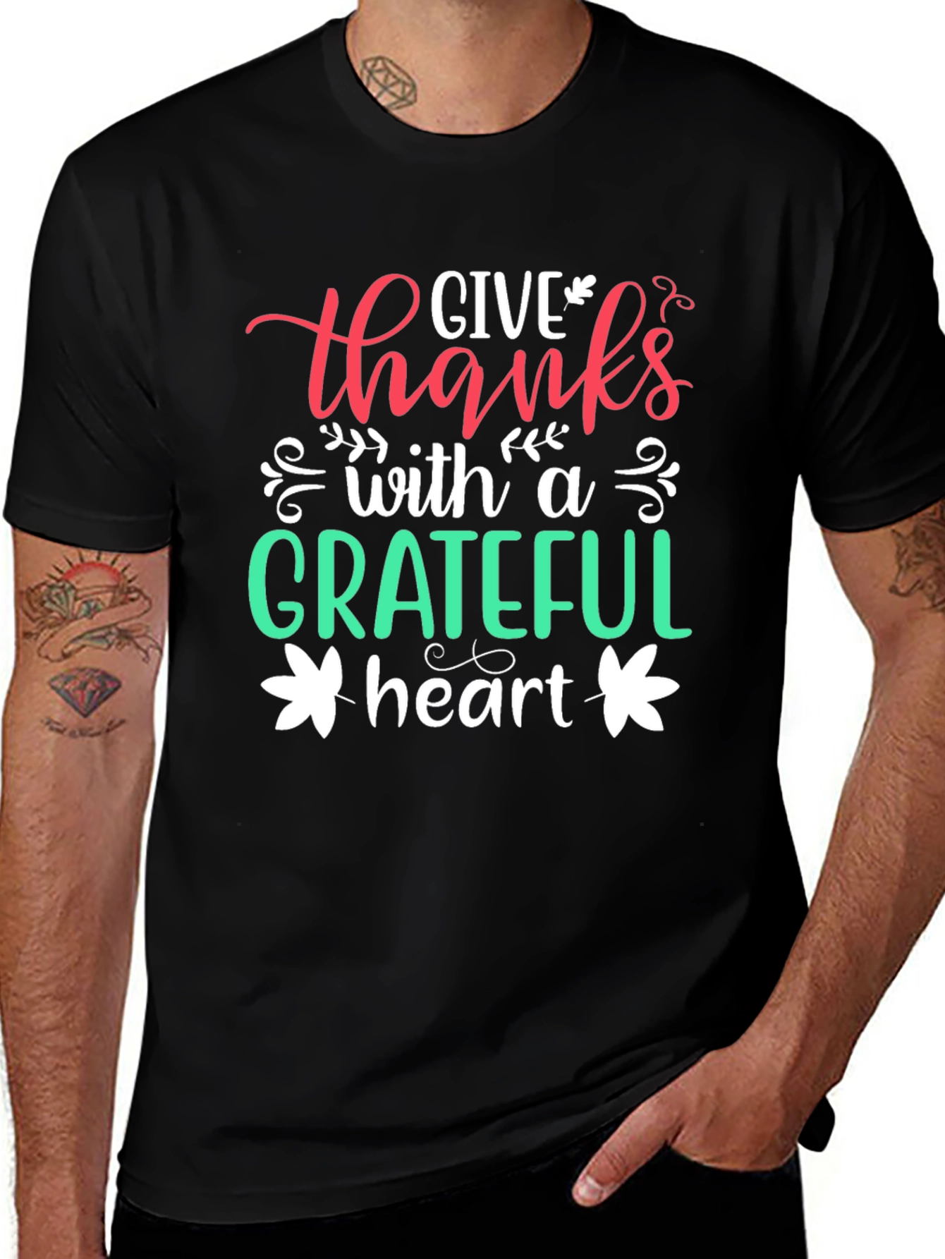 Grateful Heart Graphic Tee - Thanksgiving Shirt